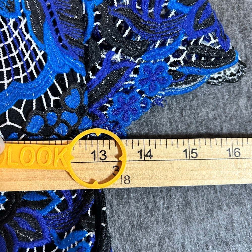 Alice + Olivia‎ Blue Embroidered Lace Nakia Mini Dress Womens 2 NEW $440 - Picture 5 of 6